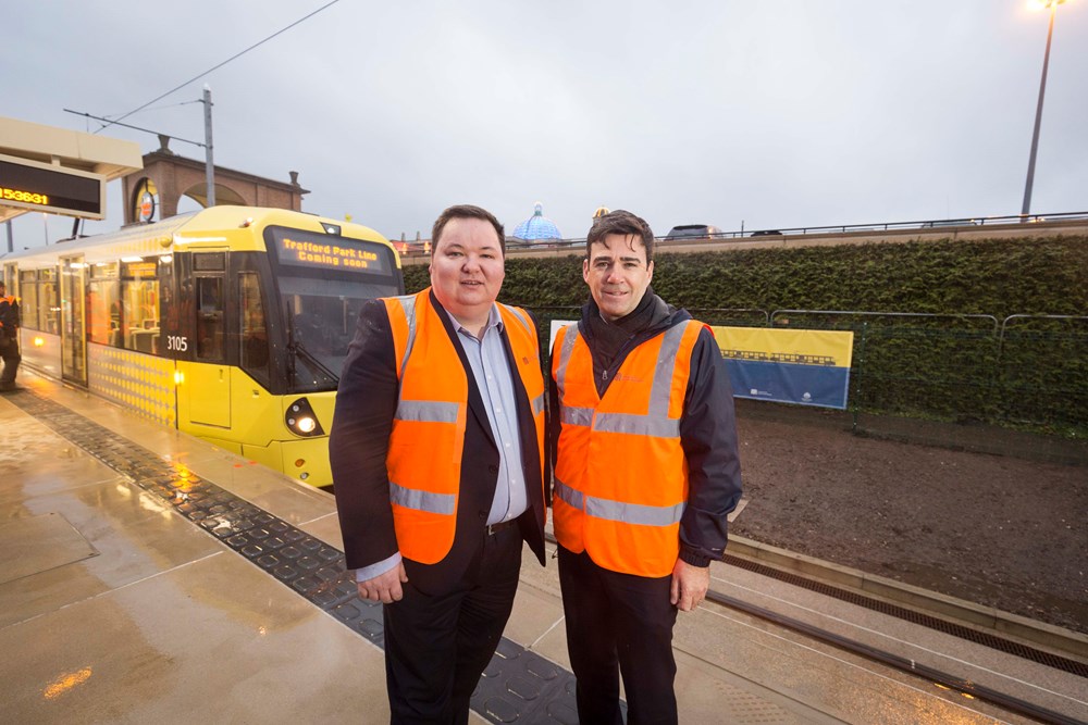 Trafford Leader Andrew Western and Mayor of Greater Manchester Andy Burnham