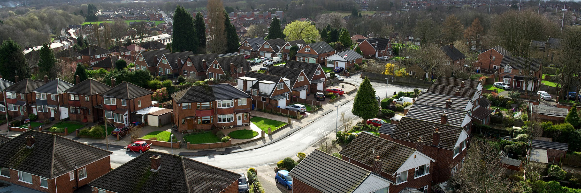 Houses on a street in a housing estate