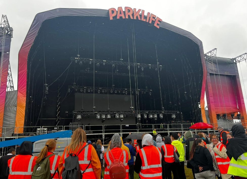 Students at Parklife main stage