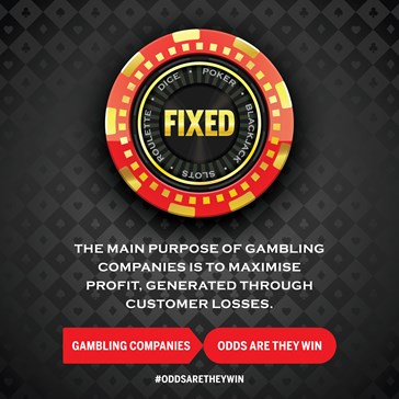 Fixed. The main purpose of gambling companies is to maximise profit, generated through customer losses.