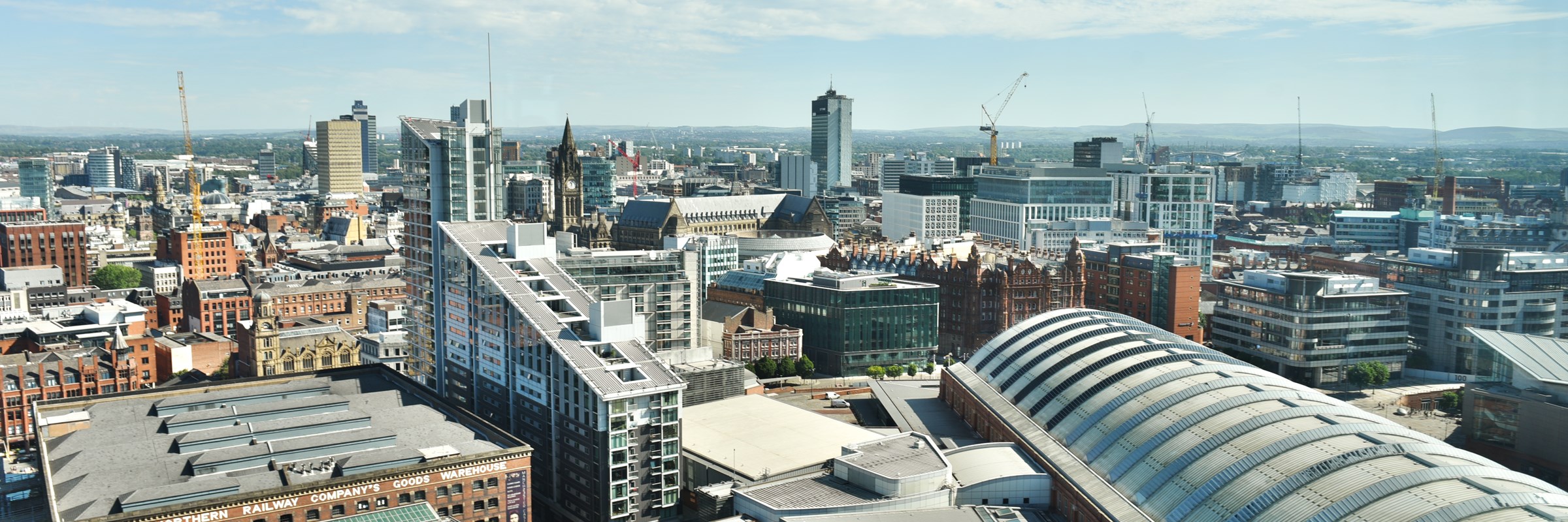 Aerial view of Manchester