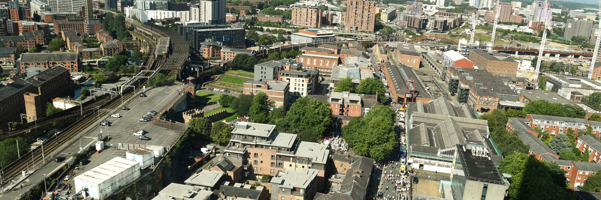 Image shows Manchester city centre skyline