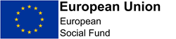 12 stars arranged in circle on blue background. Graphic text reads, 'European Union European Social Fund'