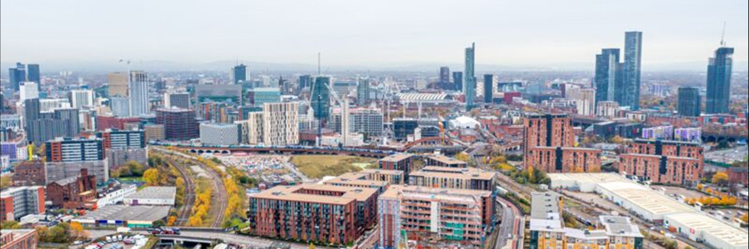 An aerial picture of Manchester City Centre