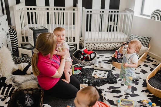 Practitioner playing with child