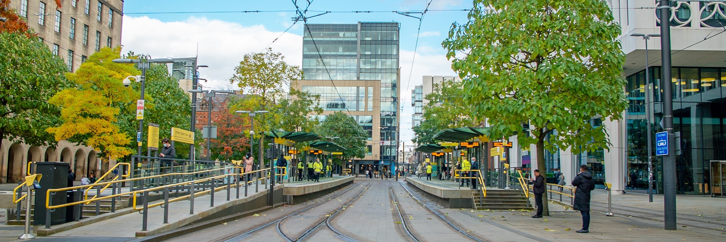 The tram station at St Peters Square